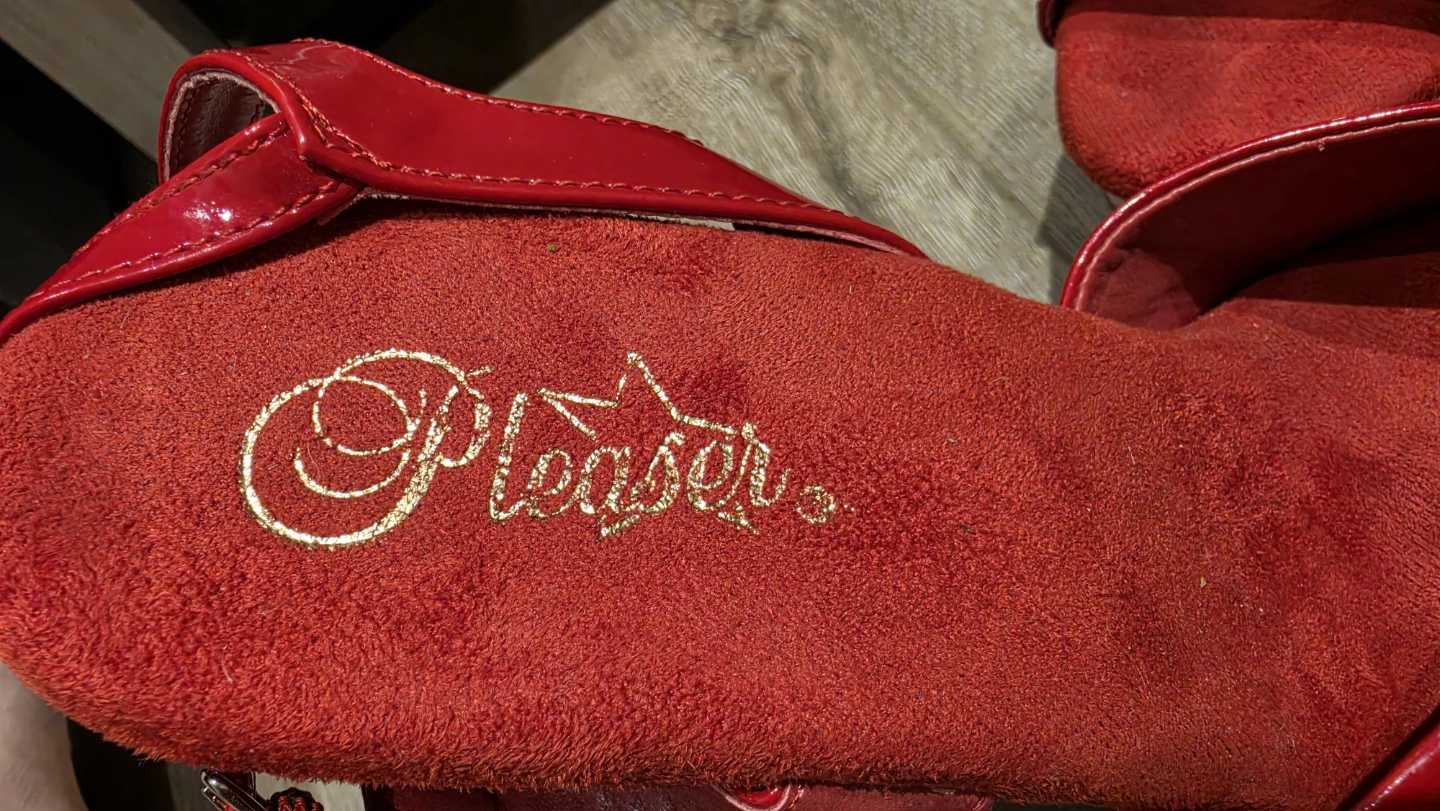Pleaser Red Platform Heels Size 10 - photo 3