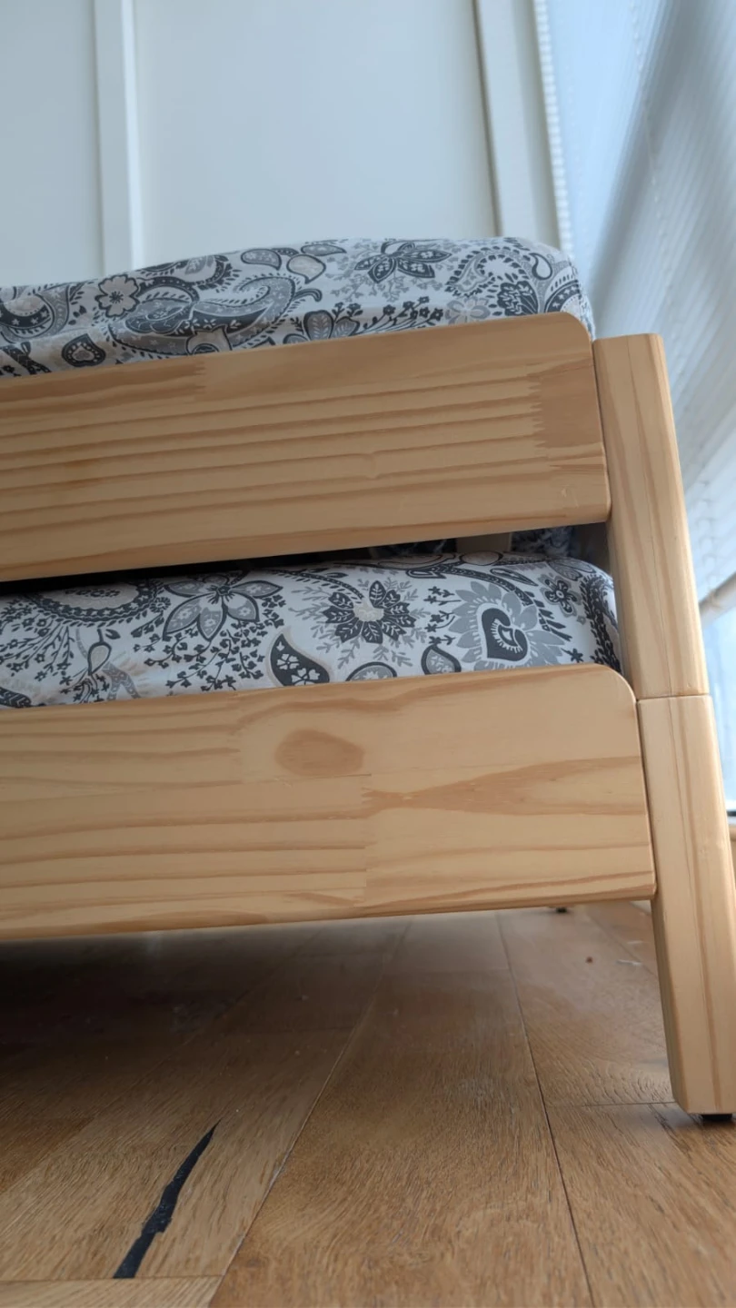 Ikea Stackable Wooden Daybed Frame with Mattresses - photo 2