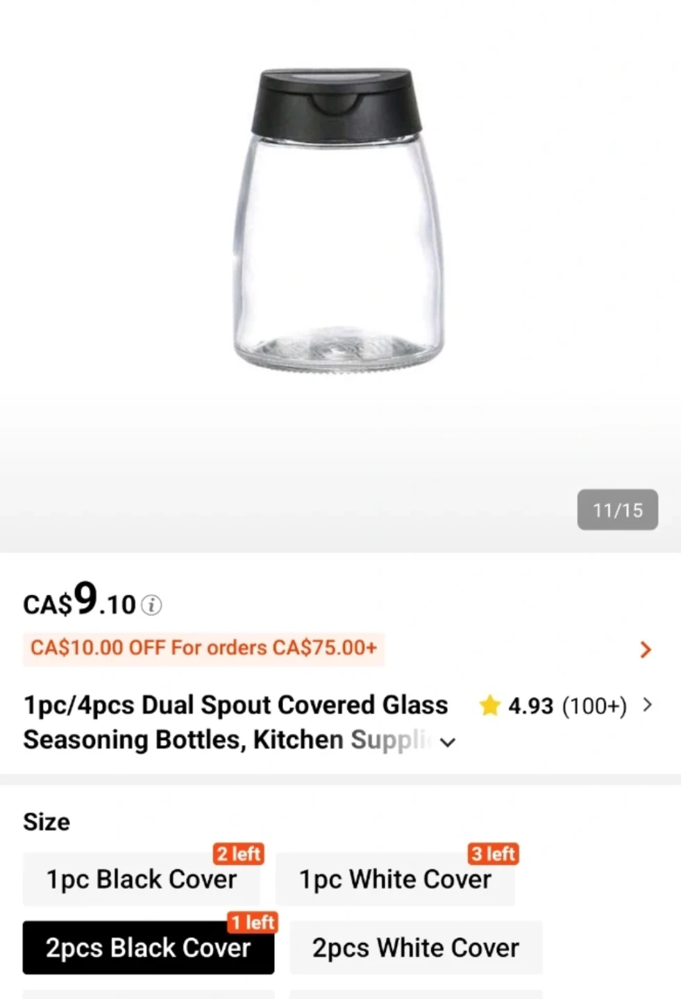 Glass Seasoning Bottles with Dual Spout Covers - photo 3