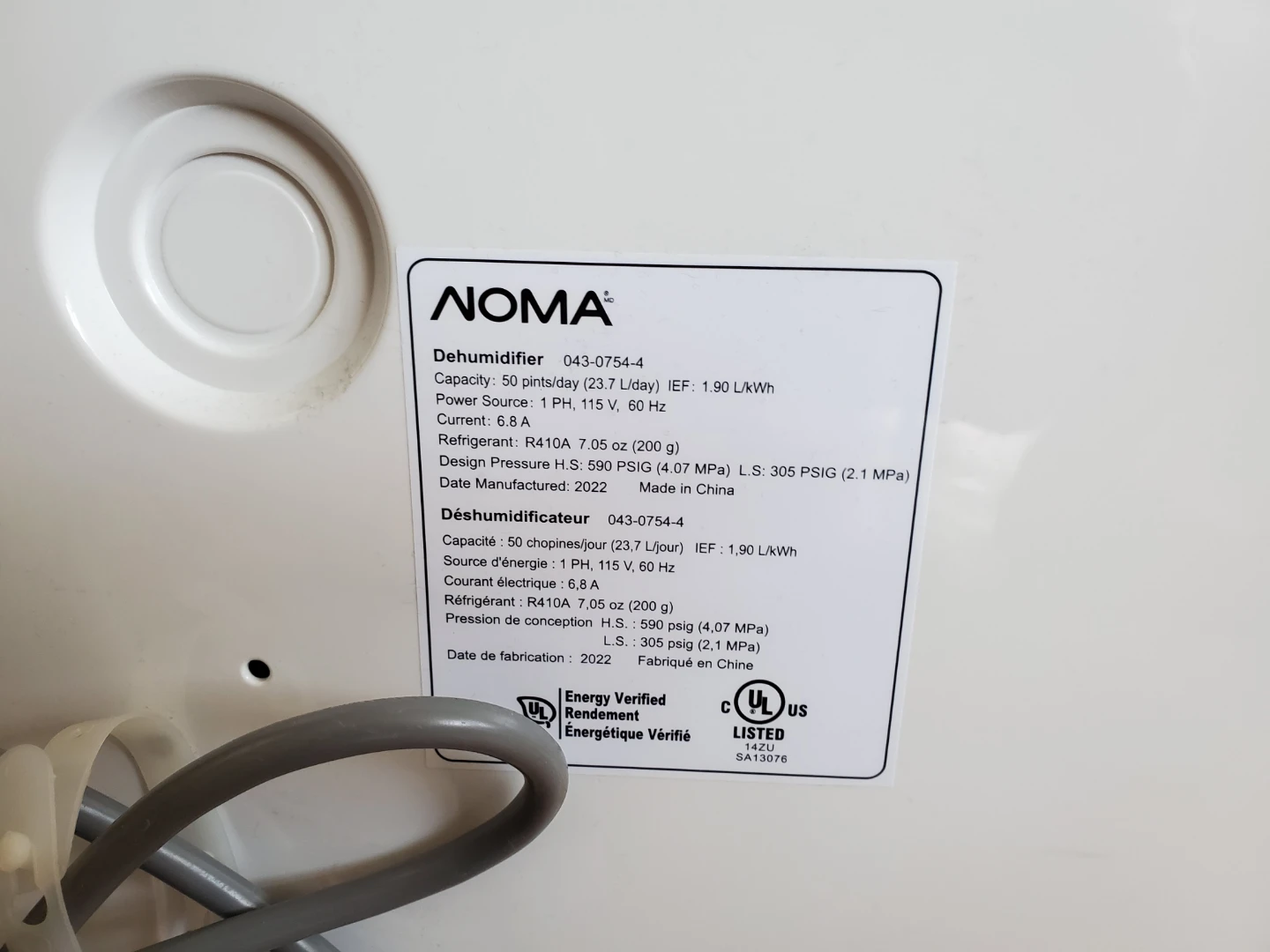 NOMA 50 Pint 2-Speed LED Dehumidifier - photo 3