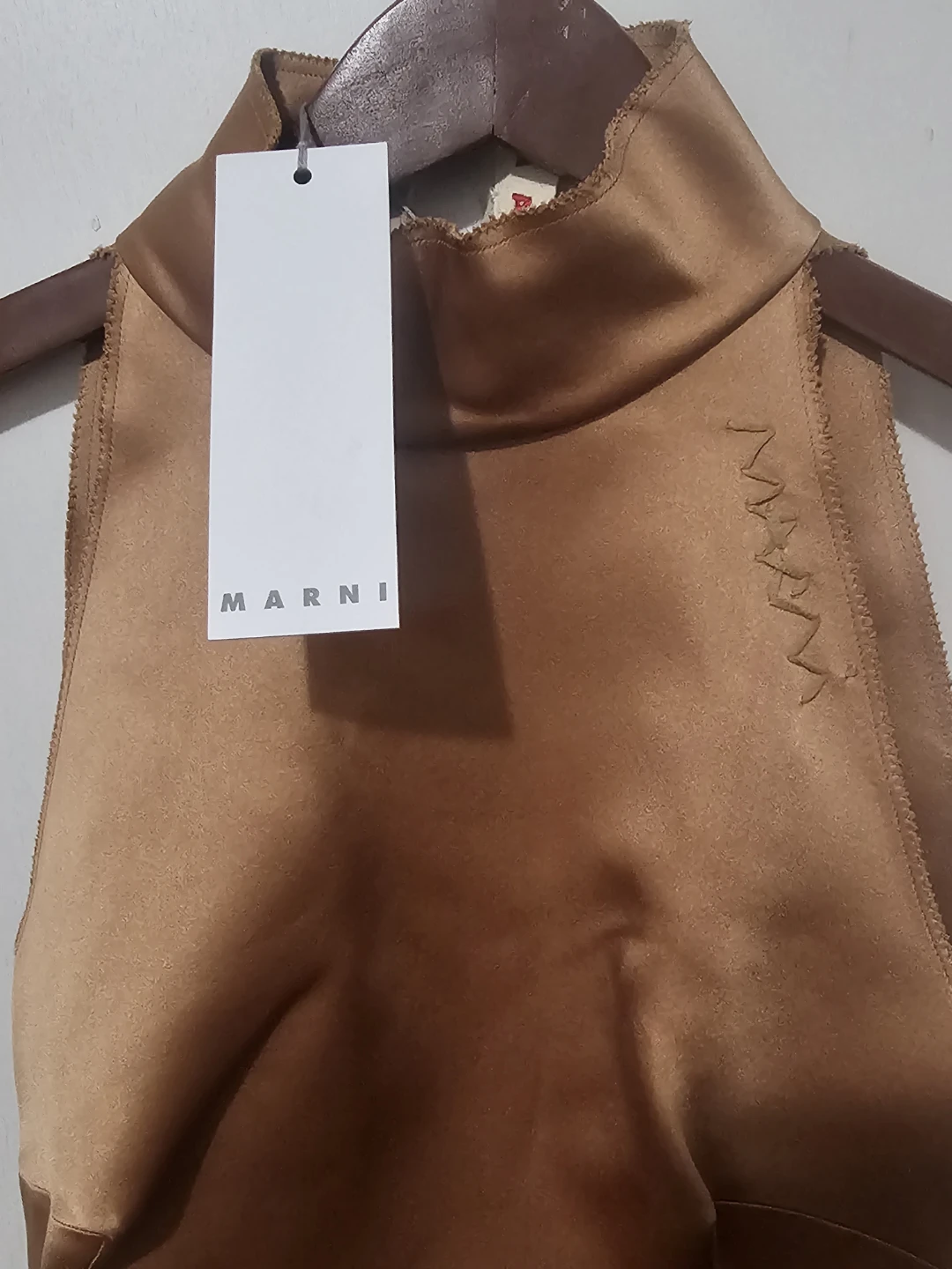 Marni Brown High-Neck Dress