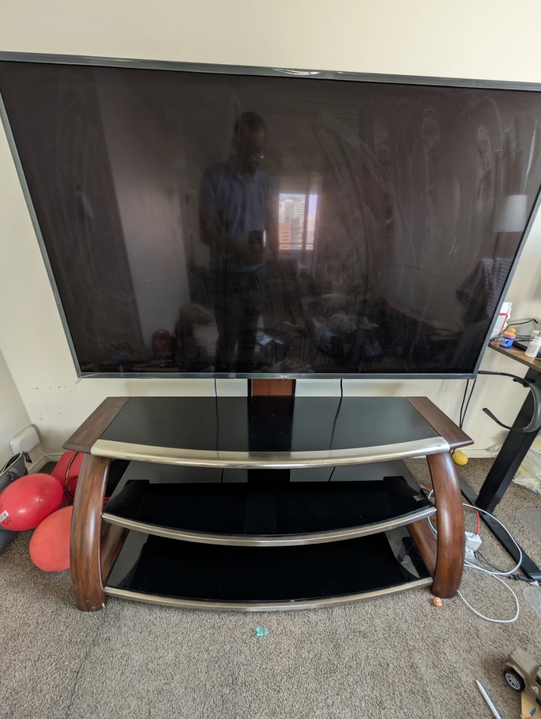 Wood and Glass TV Stand - photo 2