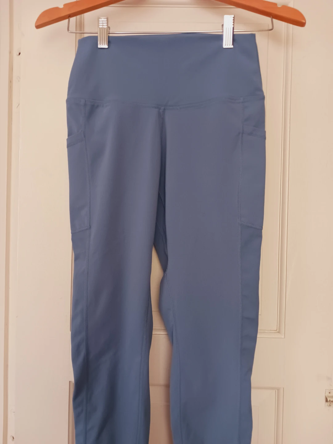 New ! Blue High Waisted Athletic Leggings with Pockets
