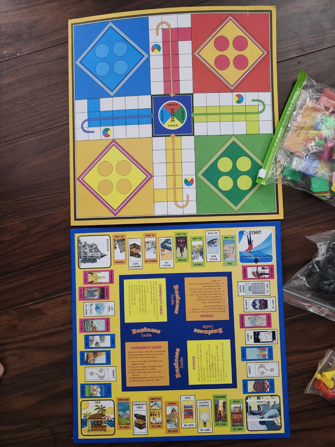 3-in-1 Board Game Set - Snakes and Ladders, Ludo, Business - photo 3