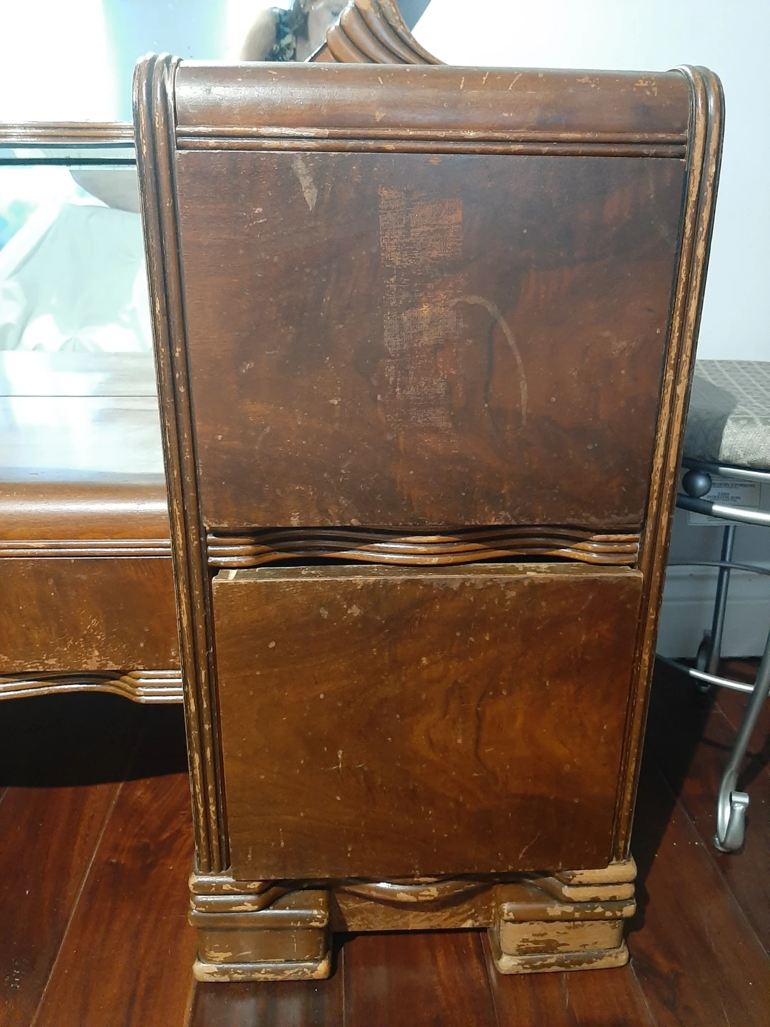 Vintage Waterfall Vanity Dresser with Mirror - photo 3