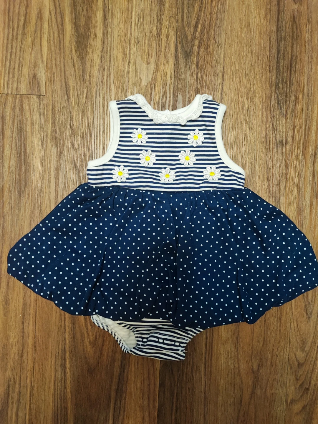 Baby Dress with Daisy and Polka Dot Design 6 M
