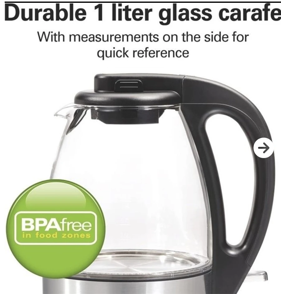 Hamilton Beach 1L Electric Kettle, Cordless - photo 3