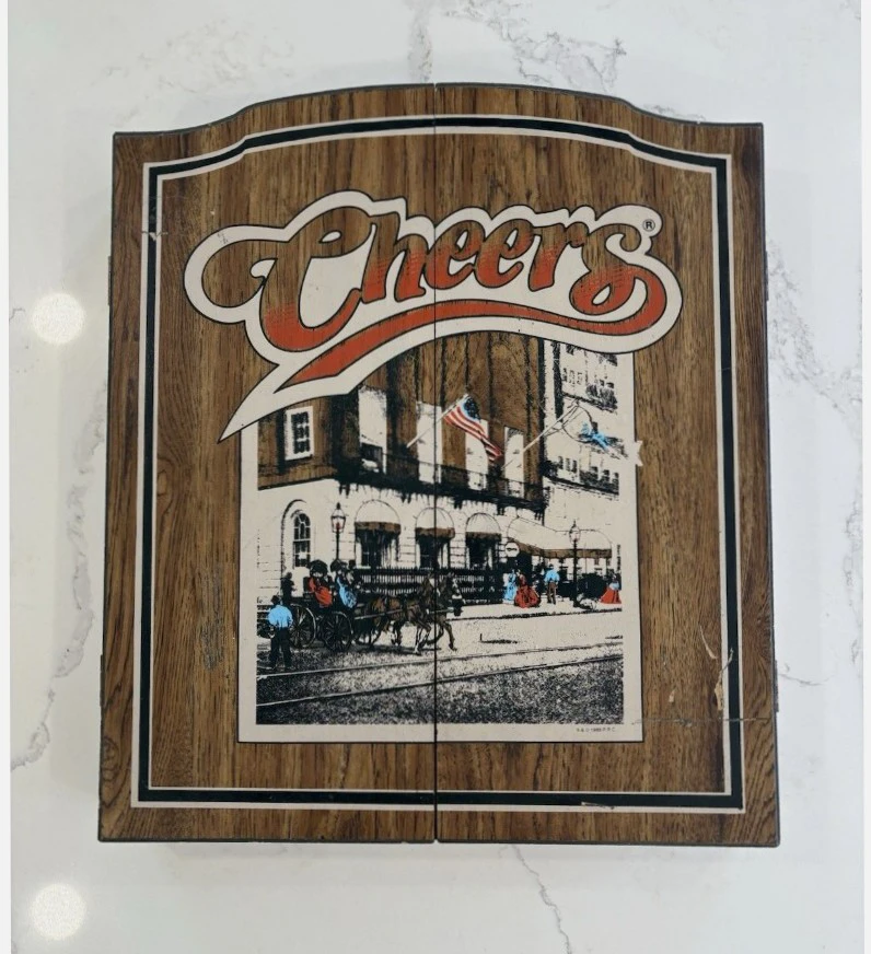 Dartboard Cabinet with Cheers Logo