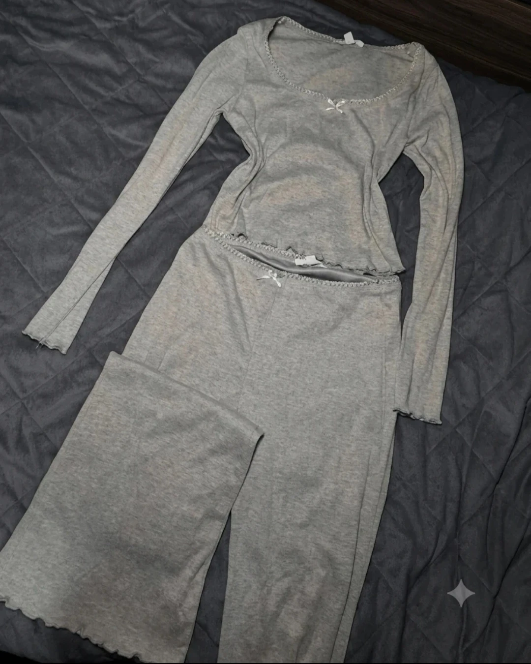 KIRIOUS Grey Pajama Set - Size Medium