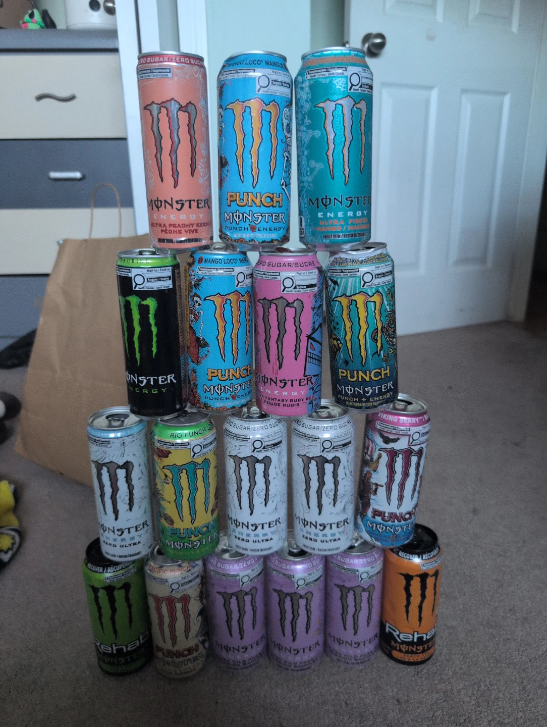 Empty monster cans for collectors or whatever you want them for