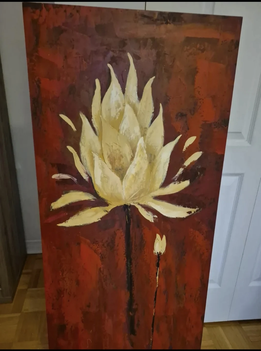 Textured Yellow Lotus Painting