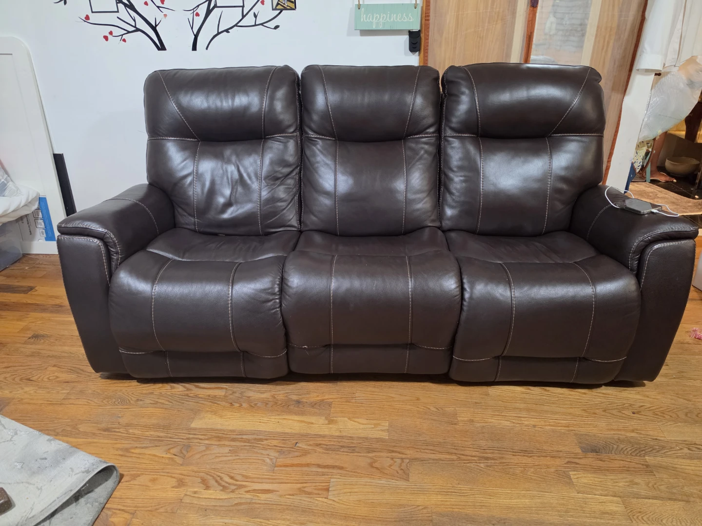 Brown Leather Recliner Sofa