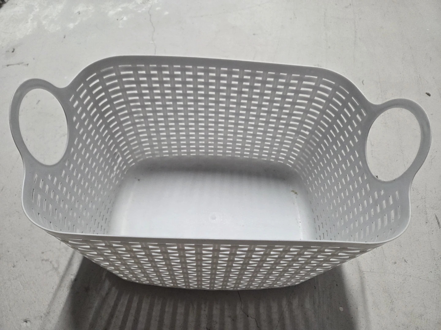 White Storage Basket with Handles - photo 2
