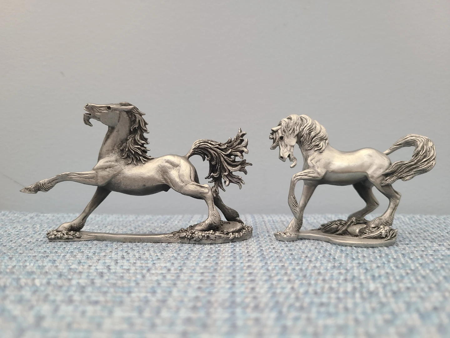 TWO Hudson Pewter Unicorn Figurines