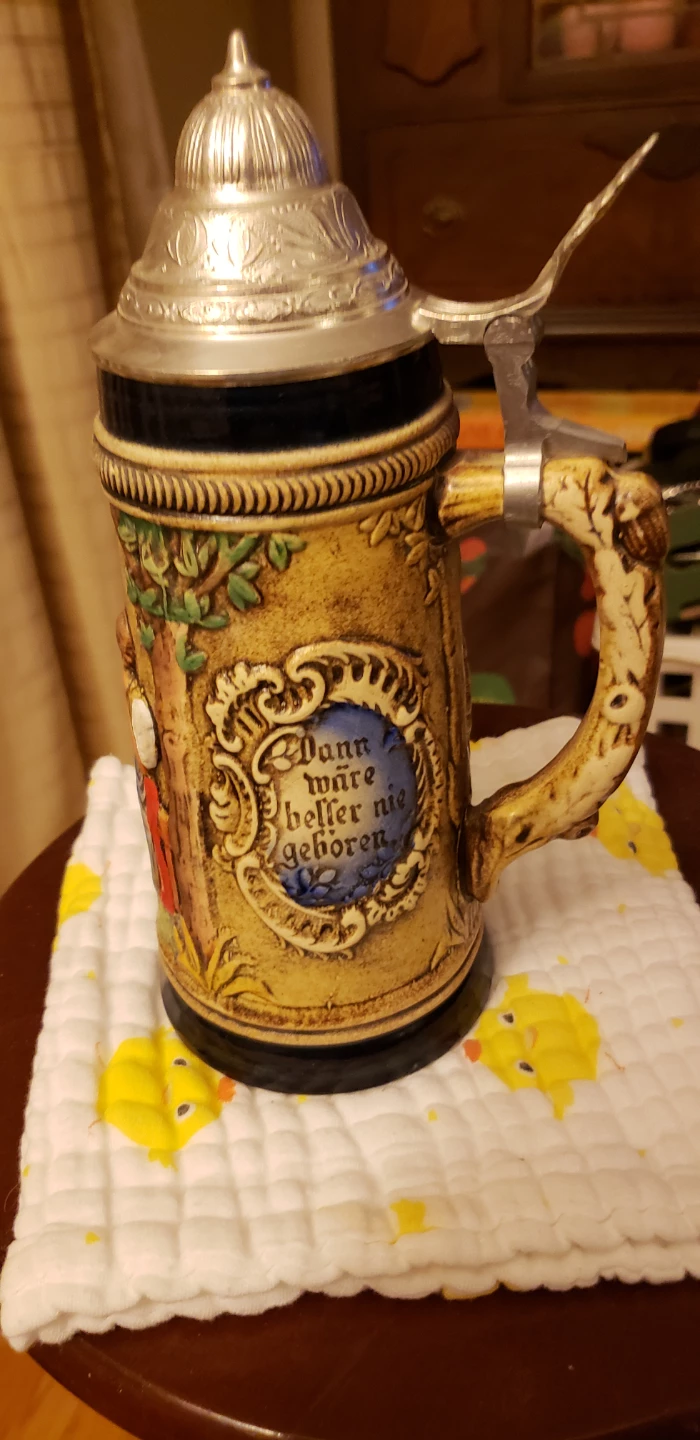Vintage German Beer Stein with Pewter Lid - photo 2