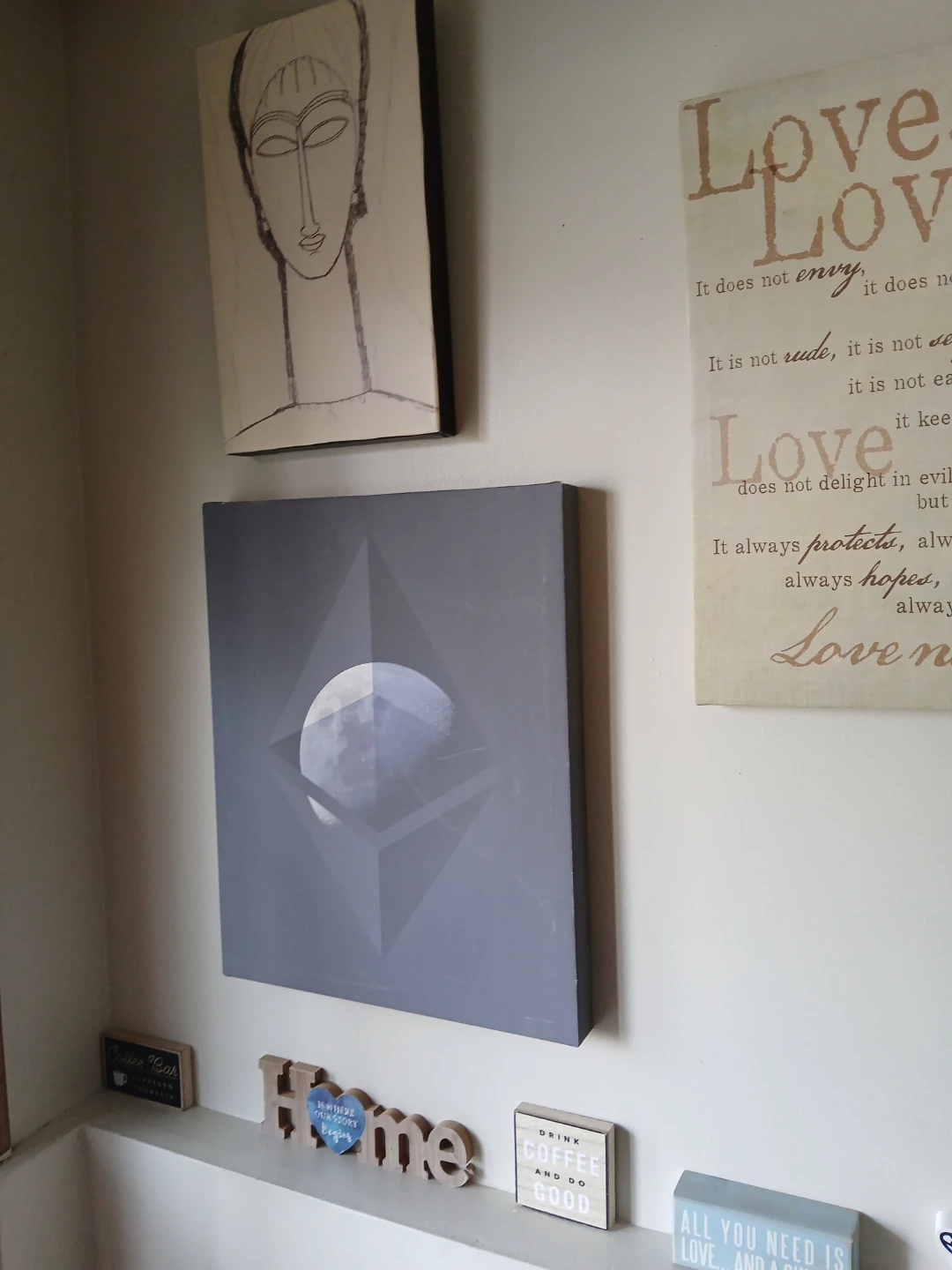 Abstract painting canvas Art "Ethereum On The Moon" 16"×20" - photo 5