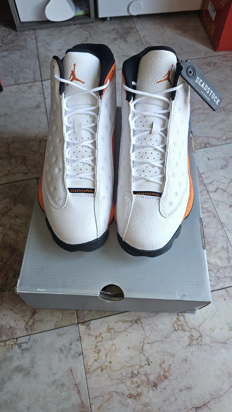 Air Jordan 13 Retro Orange White Black Sneakers - photo 2
