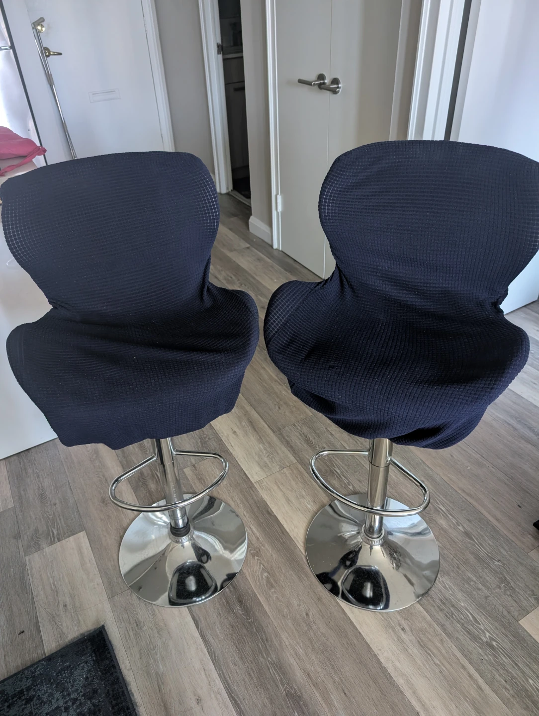 Pair of White Bar Stools