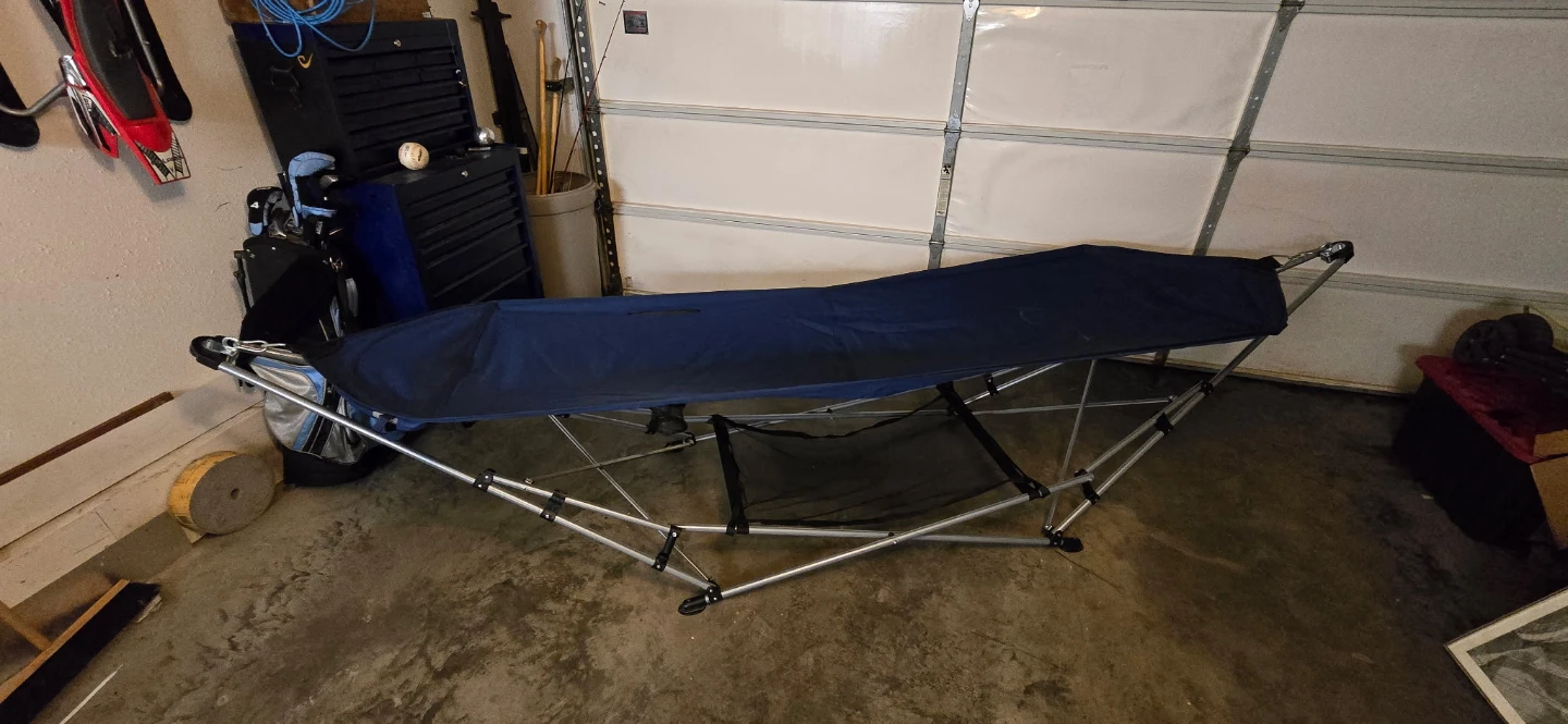 Blue Portable Hammock with Stand and Carry Bag