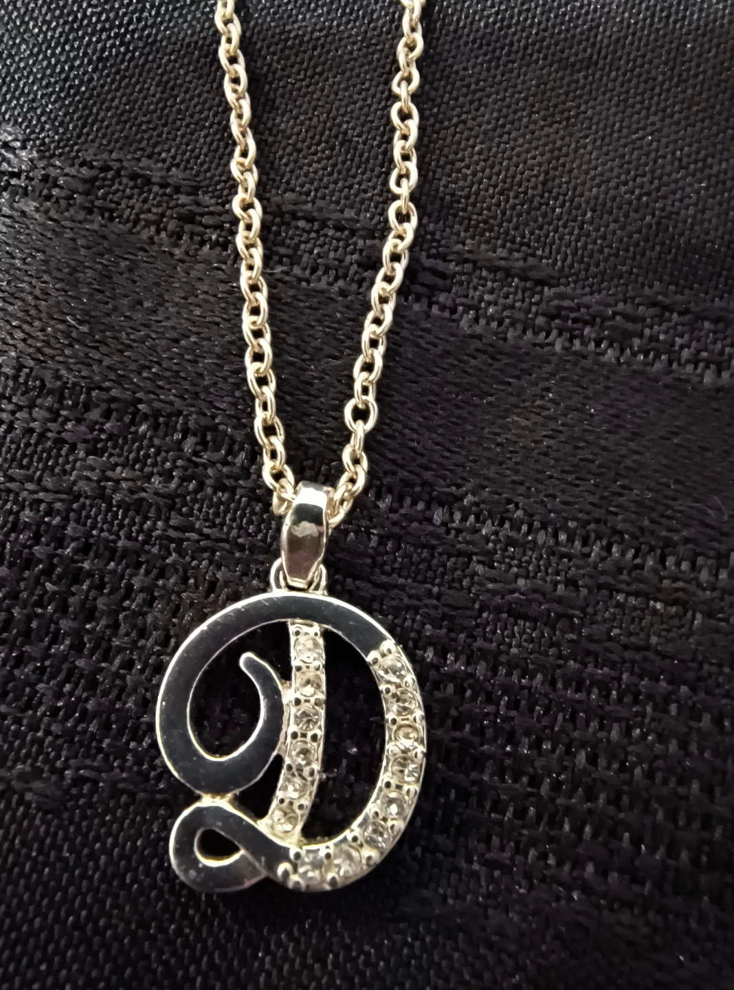 Silver Tone 'D' Initial Pendant Necklace - photo 3