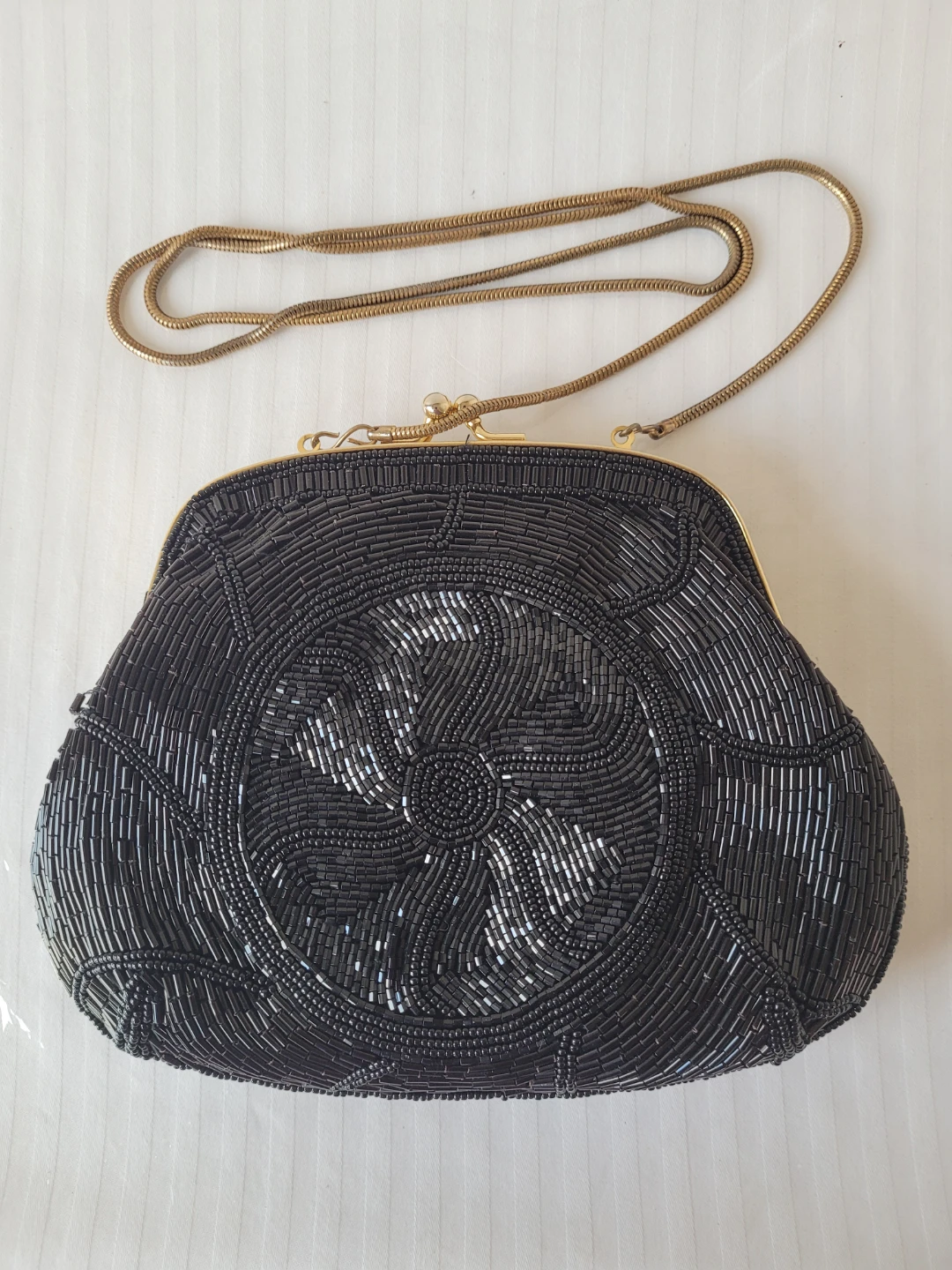 Beaded Evening Clutch with Chain Strap