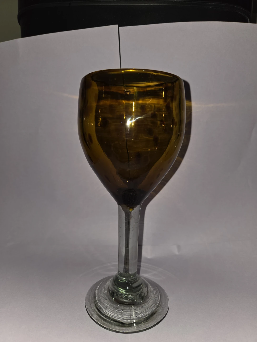 Amber Glass Wine Goblet