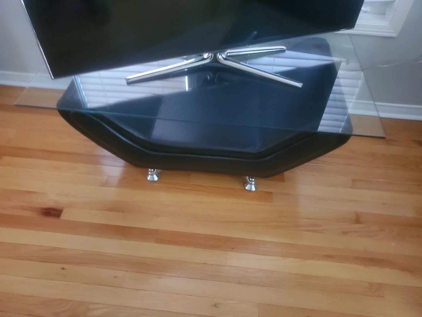 Glass Top Table with Black Base