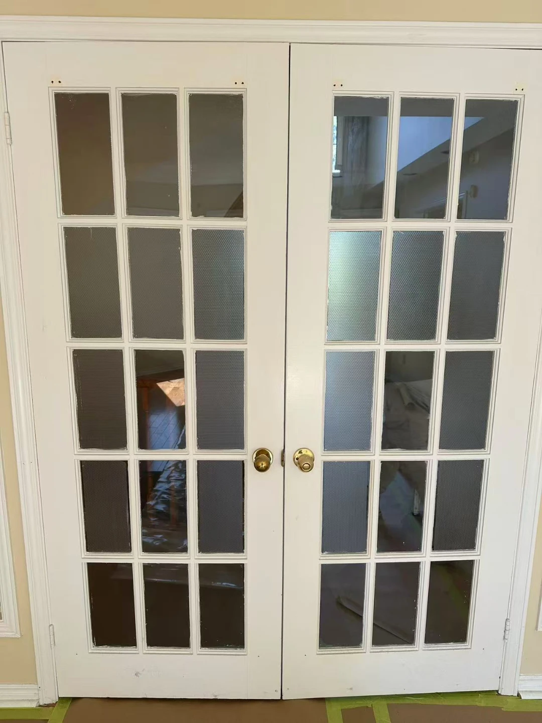 White French Doors with Frosted Panes