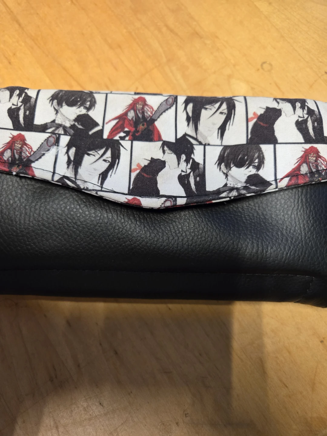 Black Butler Leather Wallet with Anime Print