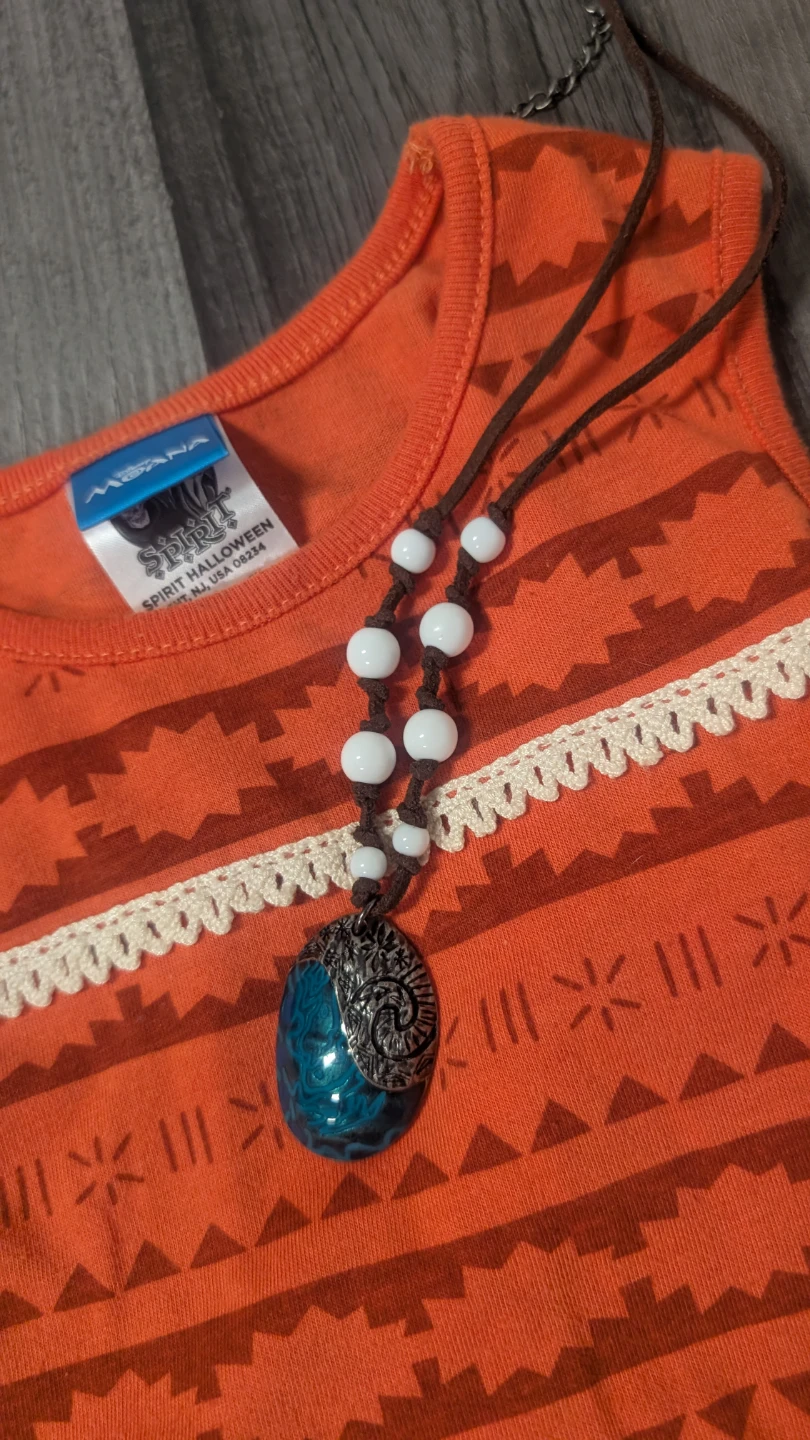Halloween Moana Costume Top and Skirt Set with Necklace - photo 2