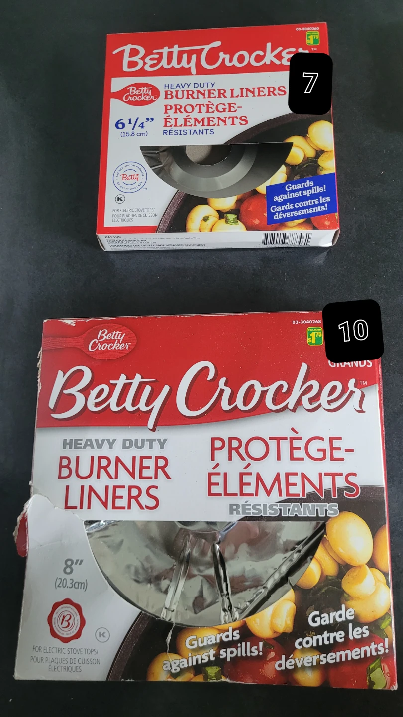 OPEN Betty Crocker Heavy Duty Burner Liners (6 1/4" & 8")