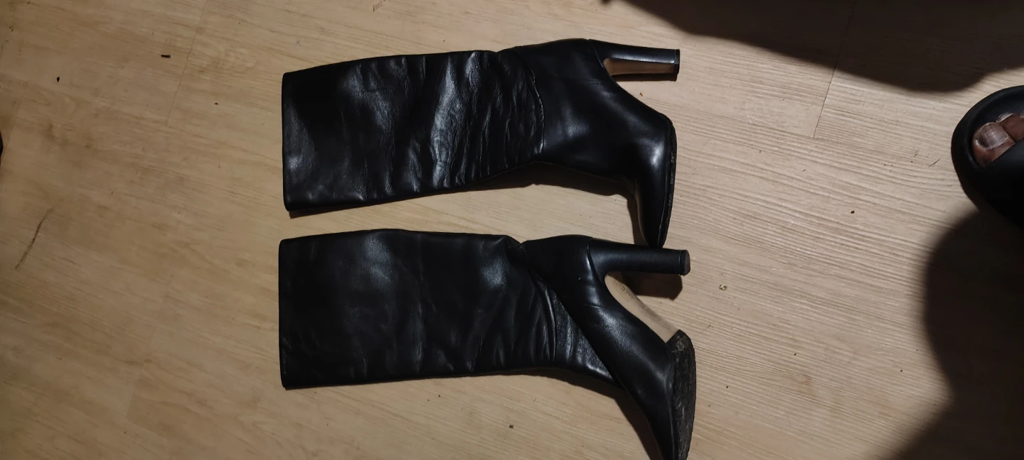 Black Leather Tall Boots - photo 4