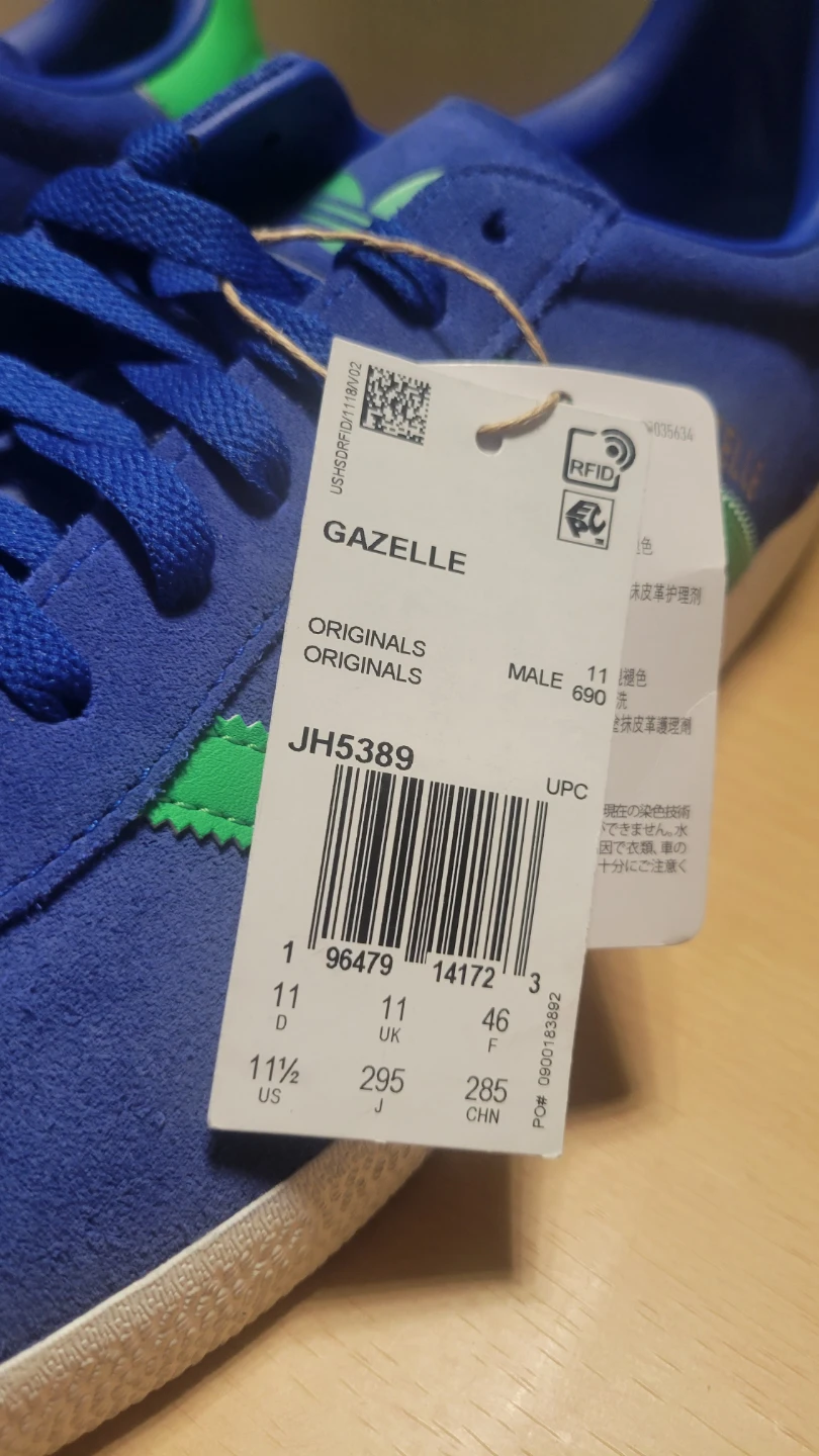 Adidas Gazelle Originals Blue & Green Sneakers Size 11.5 - photo 3