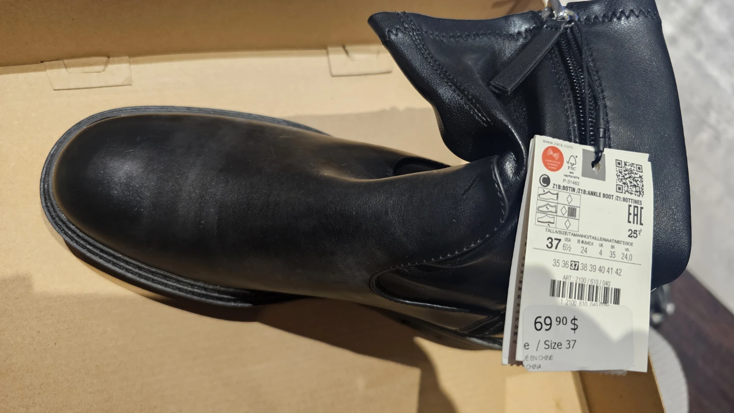 Zara Black Ankle Boots - photo 2