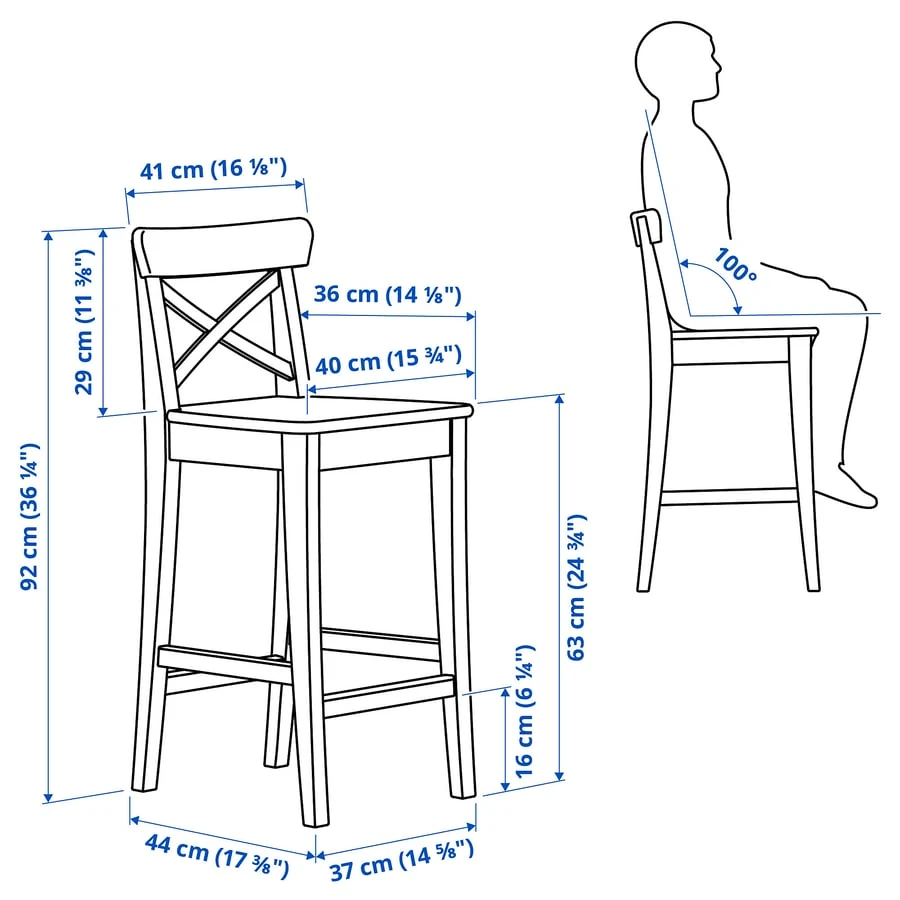 IKEA ROSENTORP Bar stools, White x2 - photo 4