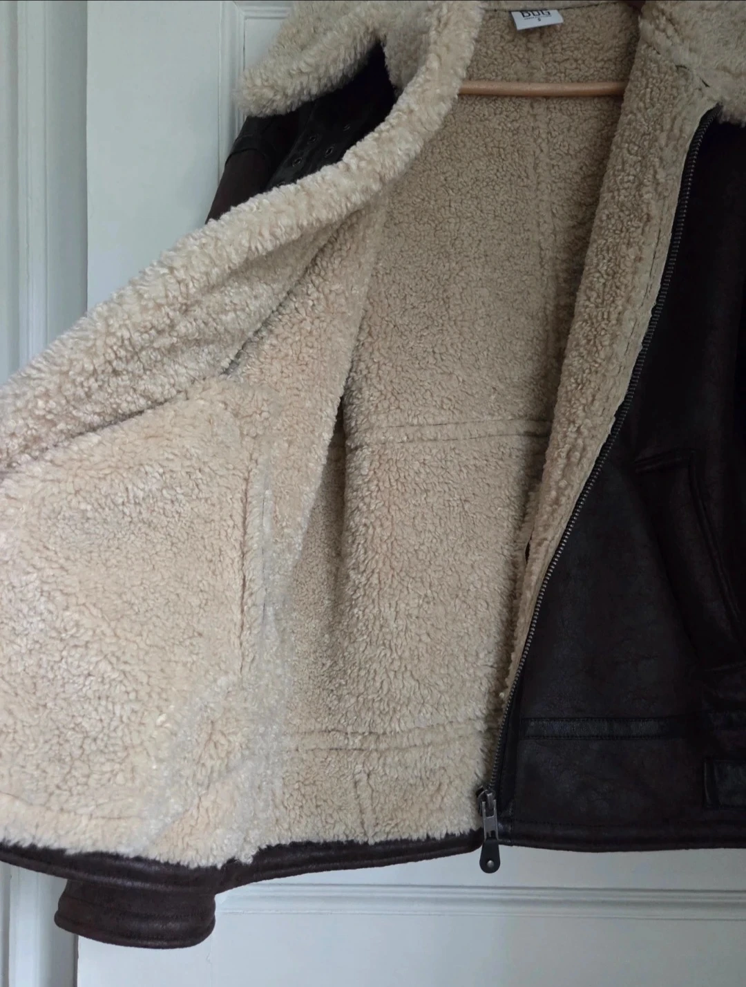 BDG Urban Outfitters Brown Faux Leather Shearling Aviator Coat - photo 3