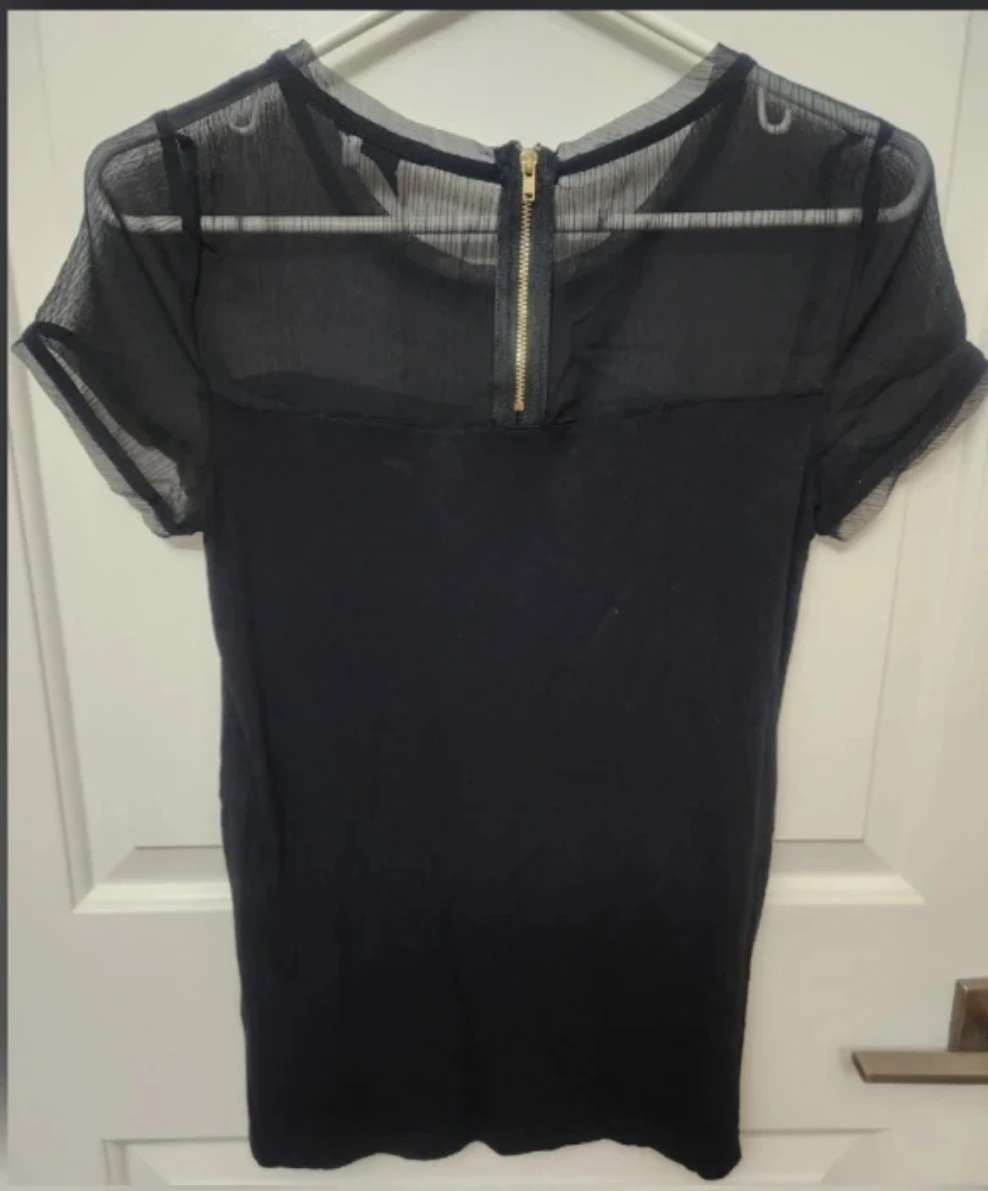 Black Sheer Sleeve Top - Size XS - photo 2
