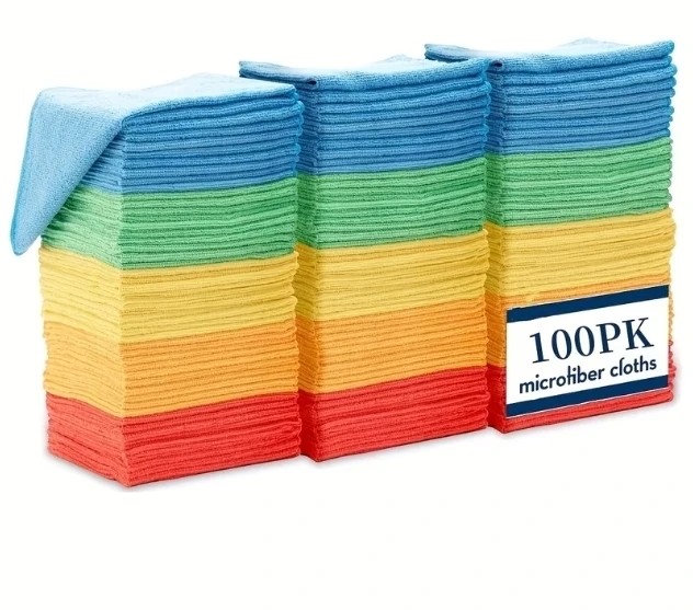 100 Pack Microfiber Cleaning Cloths