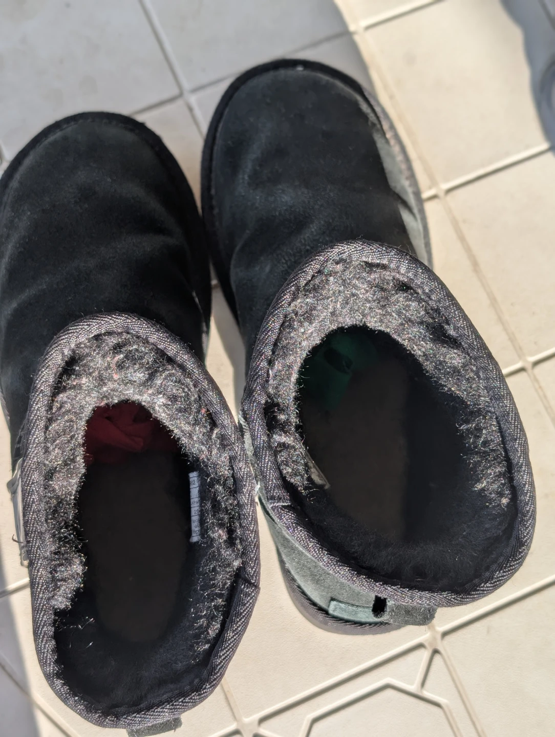 UGG Australia Black Suede Sheepskin Boots - Size 8 - photo 5