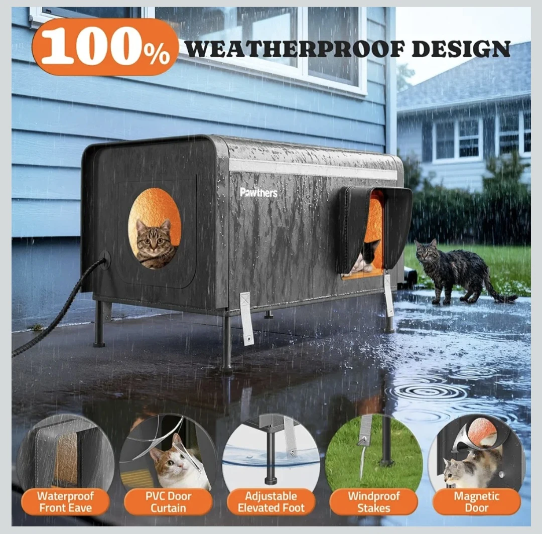 Pawtners Heated Cat House for Multiple Cats - photo 2