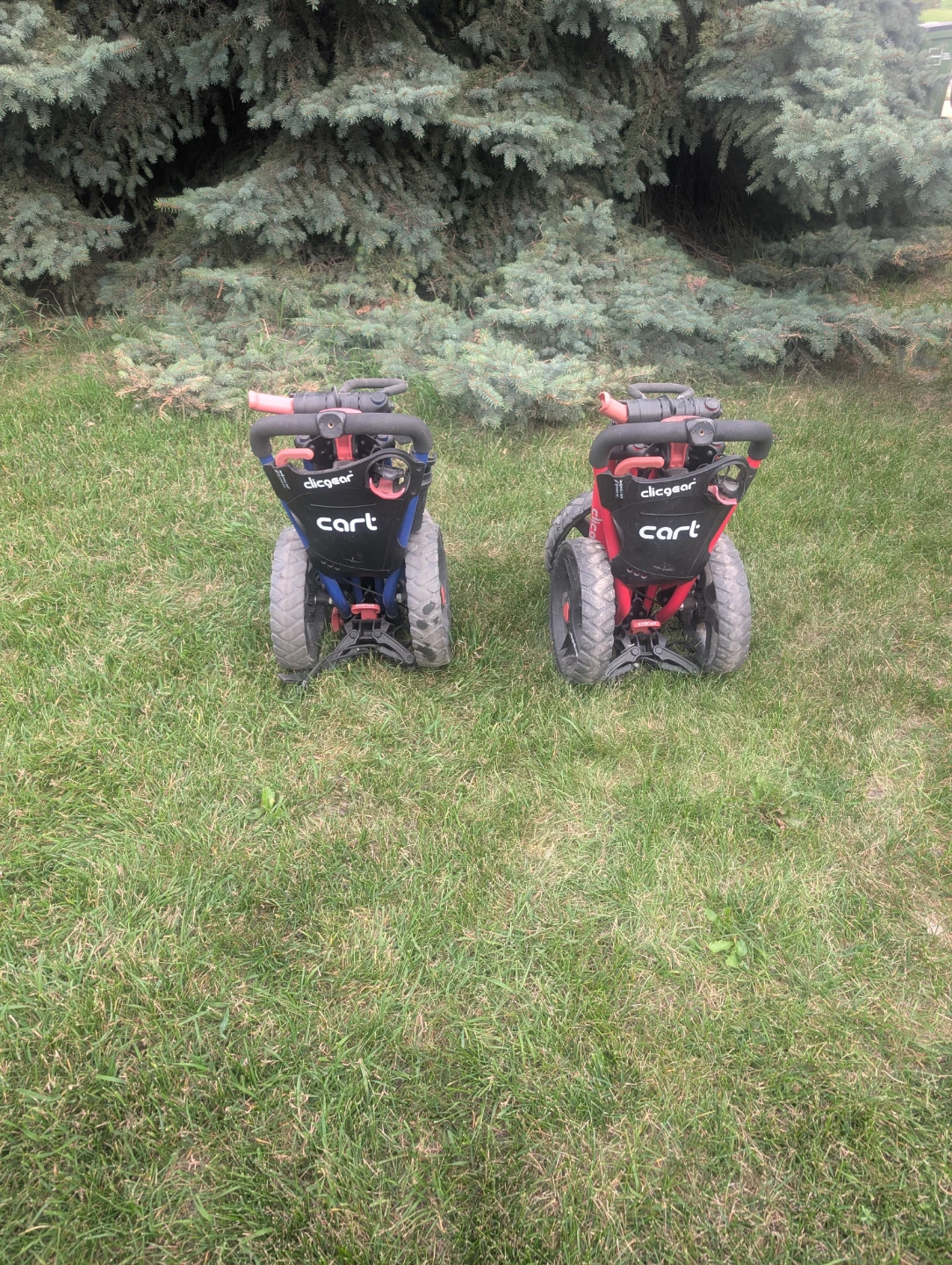 2 Clicgear Golf Push Carts - Blue and Red - photo 3