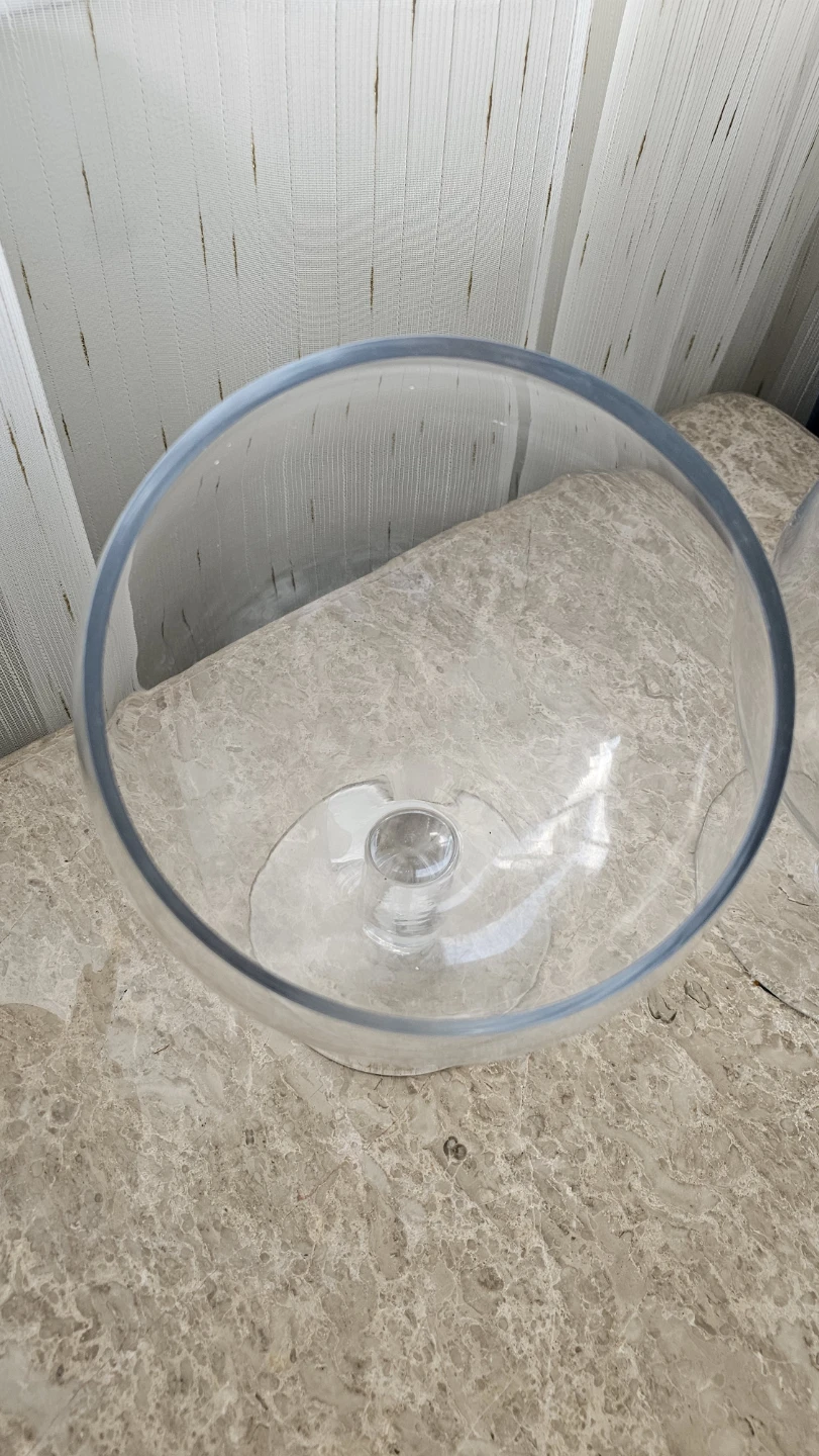 Clear Glass Footed Bowls (Set of 2) - photo 3