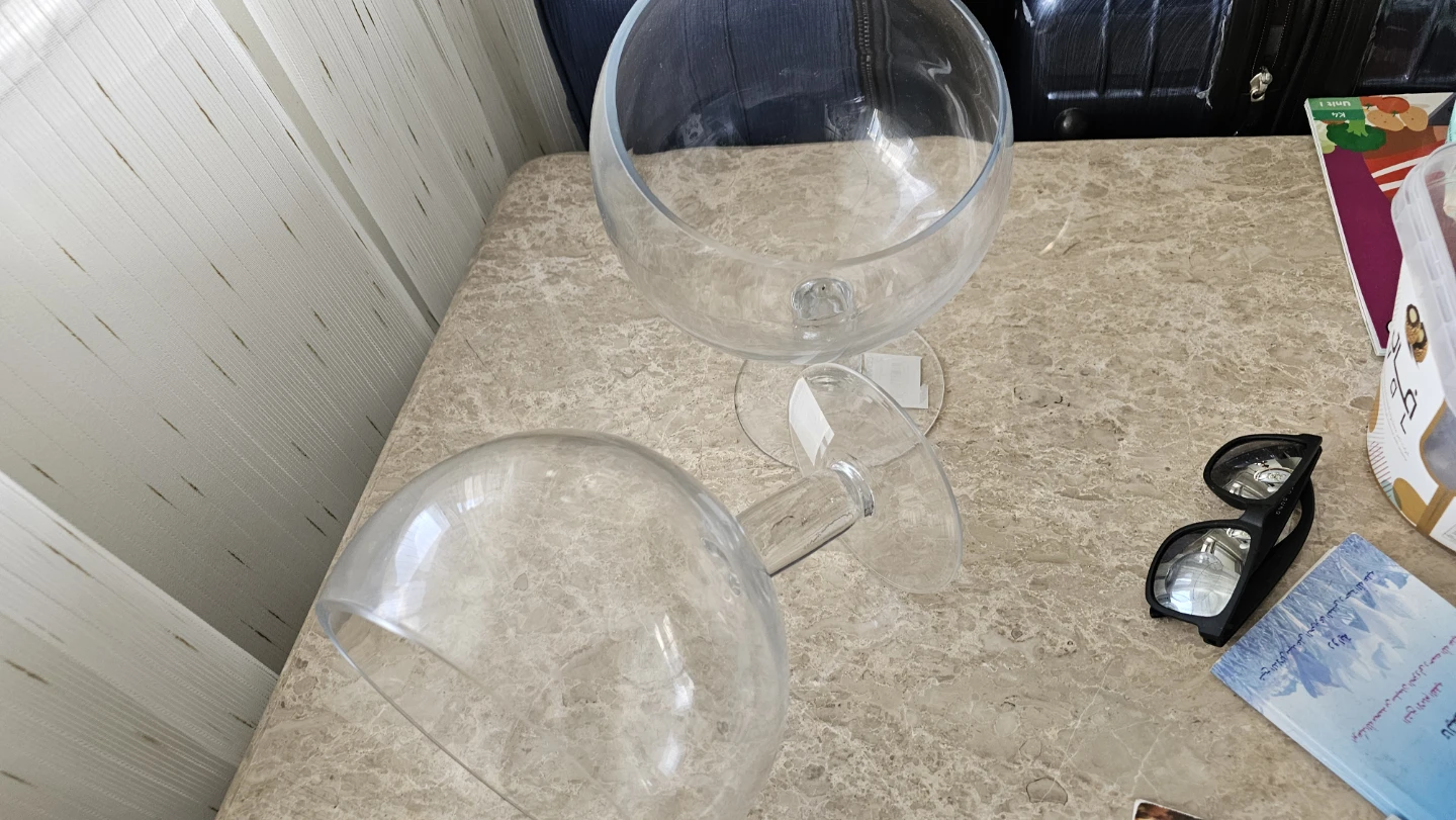Clear Glass Footed Bowls (Set of 2) - photo 4