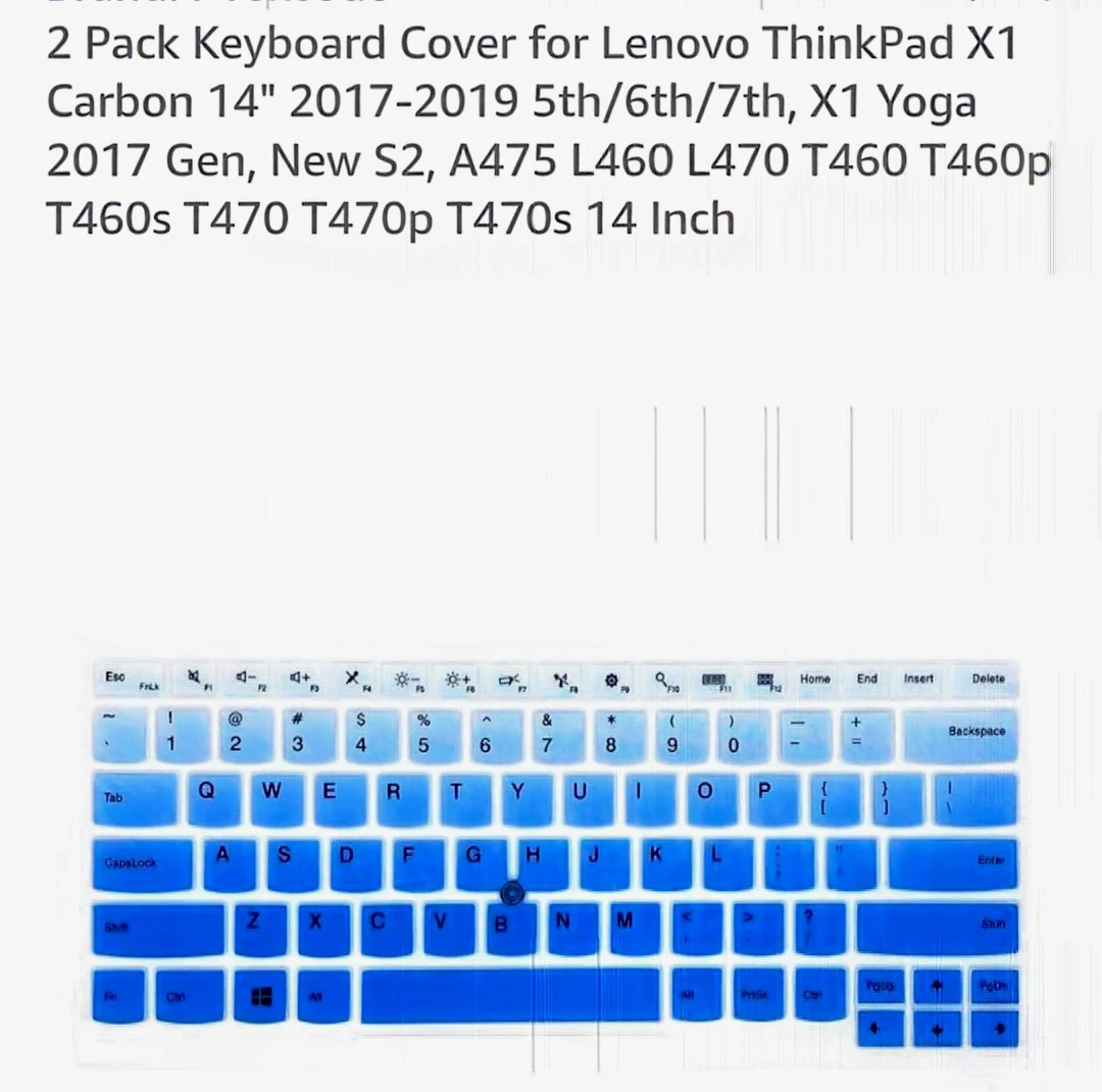 2 Pack Keyboard Covers for Lenovo ThinkPad X1 Carbon 14 Inch - photo 2