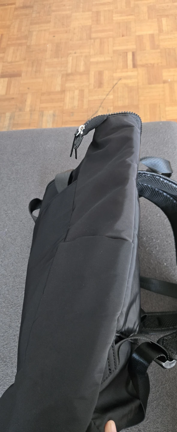 Black Nylon Bag with Faux Leather Bottom - photo 3