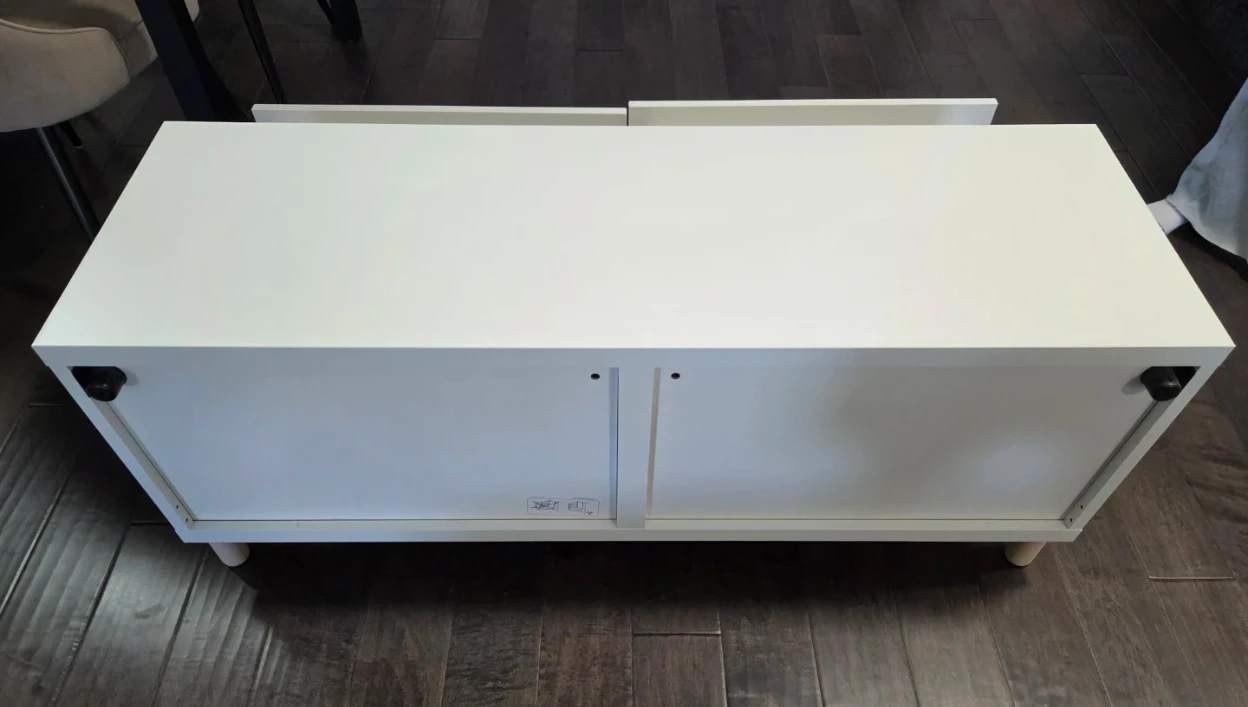 White TV Stand with Drawers - photo 3