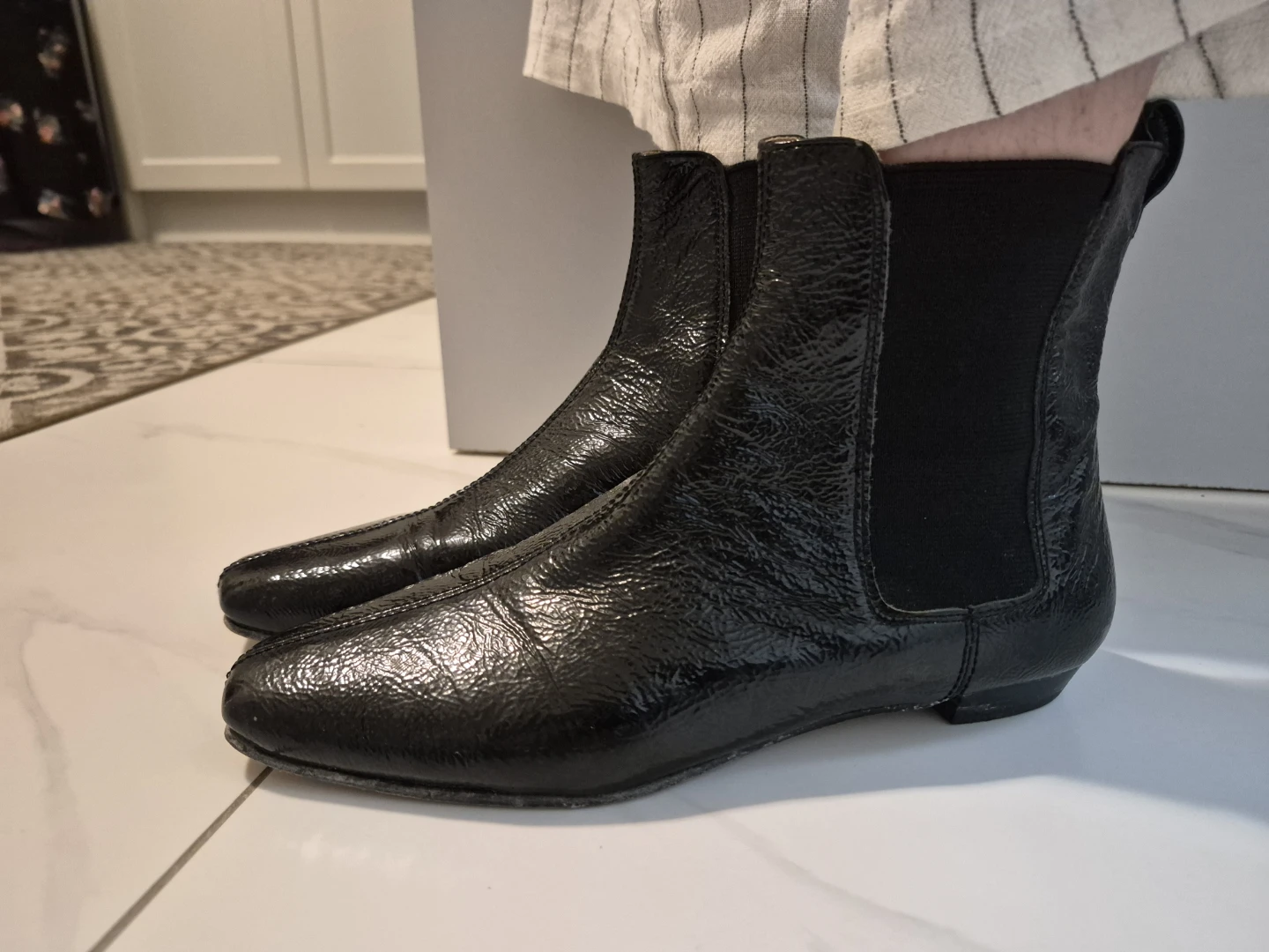 Black Patent Leather Michael Kors Chelsea Boots - photo 3
