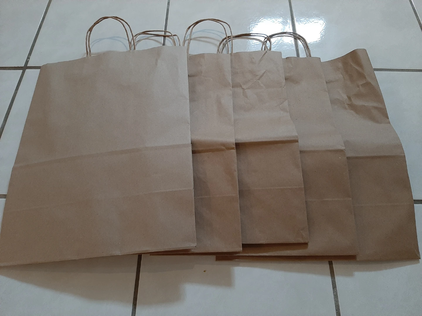 Lot of 5 Paper Grocery Bags with Seal - photo 2