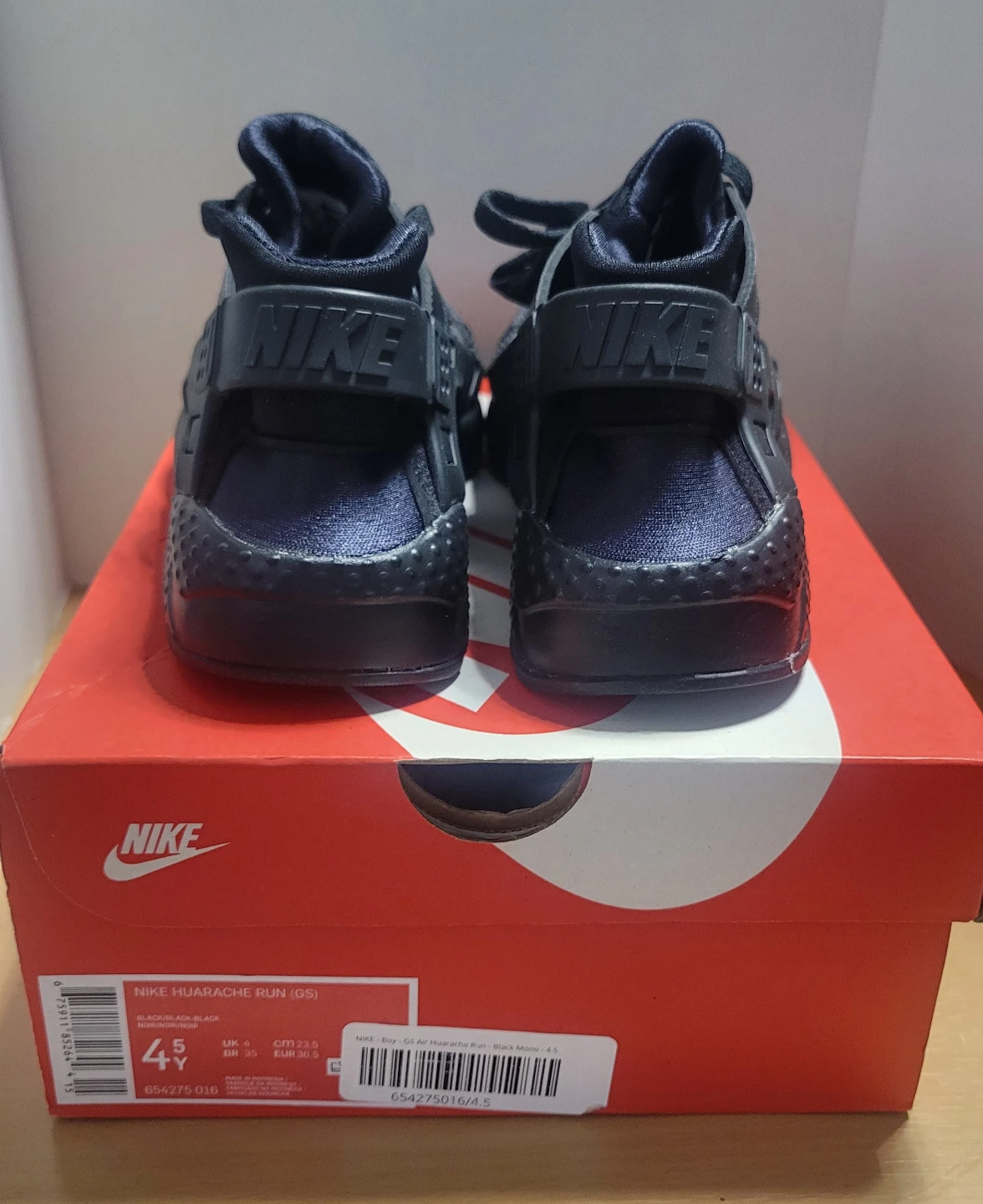 Nike Huarache Run (GS) Black Shoes Size 4.5Y - photo 5