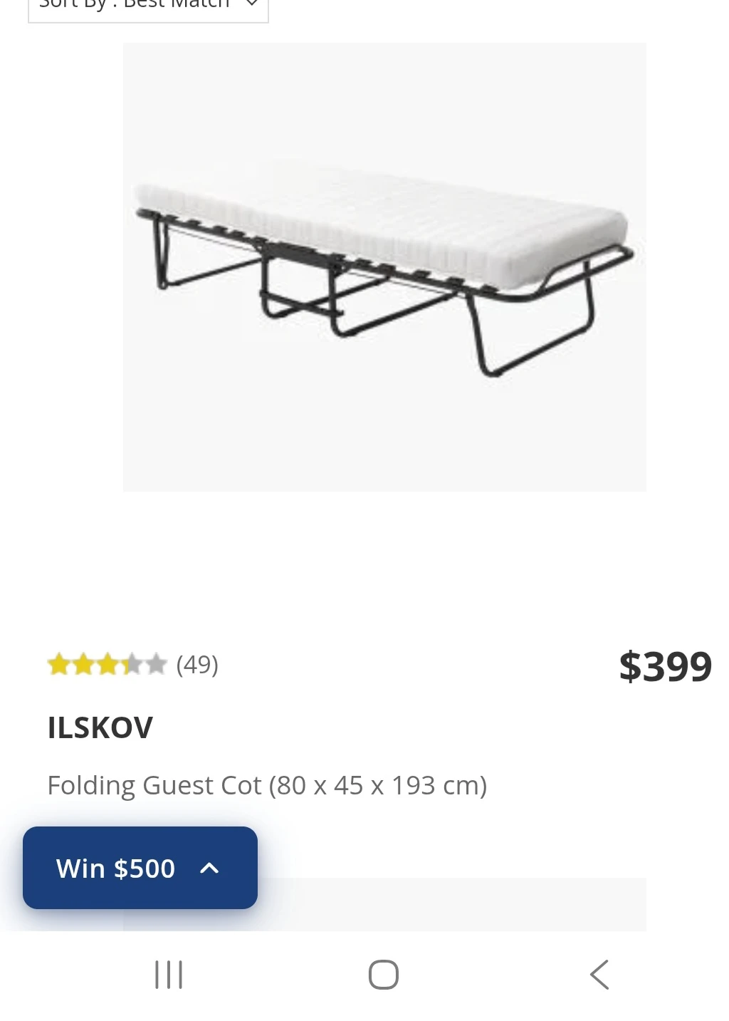JYSK ILSkOV Folding Guest Cot - photo 2
